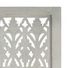 Hand Carved 5-Panel Room Divider Gray 78.7"x65" Solid Mango Wood