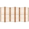 6-Panel Room Divider Cream White 165.4"x70.9"