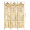 Hand carved 3-Panel Room Divider 47.2"x65" Solid Mango Wood
