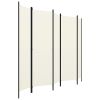 5-Panel Room Divider Cream White 98.4"x70.9"
