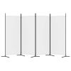 4-Panel Room Divider White 136.2"x70.9" Fabric
