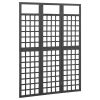 3-Panel Room Divider/Trellis Solid Fir Wood Black 47.6"x70.9"