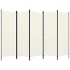 5-Panel Room Divider Cream White 98.4"x70.9"