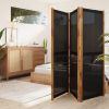 3-Panel Room Divider Black 82.7"x70.9"