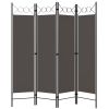 4-Panel Room Divider Anthracite 63"x70.9"