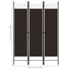 3-Panel Room Divider Brown 47.2"x70.9"
