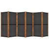 6-Panel Room Divider Black 165.4"x70.9"