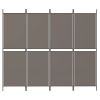 4-Panel Room Divider Anthracite 78.7"x78.7" Fabric