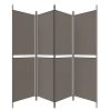 4-Panel Room Divider Anthracite 78.7"x78.7" Fabric