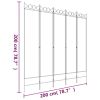 5-Panel Room Divider Black 78.7"x78.7" Fabric