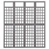 4-Panel Room Divider/Trellis Solid Fir Wood Gray 63.4"x70.9"