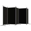 5-Panel Room Divider Black 170.5"x70.9" Fabric