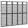 5-Panel Room Divider/Trellis Solid Fir Wood Black 79.3"x70.9"