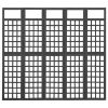 5-Panel Room Divider/Trellis Solid Fir Wood Black 79.3"x70.9"