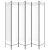6-Panel Room Divider White 94.5"x78.7" Fabric