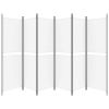 6-Panel Room Divider White 118.1"x70.9" Fabric