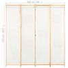 4-Panel Room Divider Cream 62.9"x66.9"x1.6" Fabric