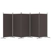 5-Panel Room Divider Brown 170.5"x70.9" Fabric