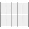 5-Panel Room Divider White 98.4"x86.6" Fabric