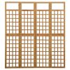 4-Panel Room Divider/Trellis Solid Fir Wood 63.4"x70.9"