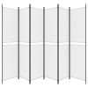 6-Panel Room Divider White 118.1"x86.6" Fabric