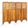 4-Panel Room Divider 63.4"x0.8"x47.2" Solid Acacia Wood