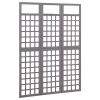 3-Panel Room Divider/Trellis Solid Fir Wood Gray 47.6"x70.9"