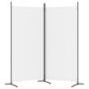 2-Panel Room Divider White 68.9"x70.9" Fabric