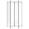 4-Panel Room Divider White 63"x78.7" Fabric