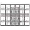 6-Panel Room Divider/Trellis Solid Fir Wood Gray 95.5"x70.9"