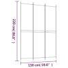 3-Panel Room Divider White 59.1"x86.6" Fabric