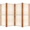 4-Panel Room Divider Cream White 110.2"x70.9"