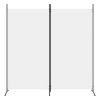 2-Panel Room Divider White 68.9"x70.9" Fabric