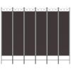 6-Panel Room Divider Brown 94.5"x78.7" Fabric