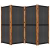 4-Panel Room Divider Black 110.2"x70.9"