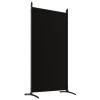5-Panel Room Divider Black 170.5"x70.9" Fabric