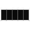 5-Panel Room Divider Black 170.5"x70.9" Fabric