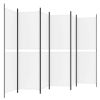 6-Panel Room Divider White 118.1"x70.9" Fabric