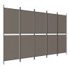 5-Panel Room Divider Anthracite 98.4"x70.9" Fabric