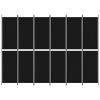 6-Panel Room Divider Black 118.1"x86.6" Fabric