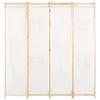 4-Panel Room Divider Cream 62.9"x66.9"x1.6" Fabric