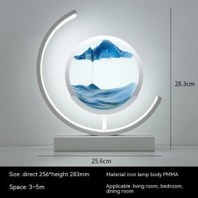 Chinese Style Decorative Glass Hourglass Table Lamp (Option: Blue ice water white-Remote control switch-US)