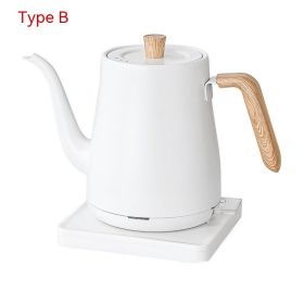 Swan Neck Slender Mouth Hand Made Coffee Maker (Option: B White Wood Grain-US)