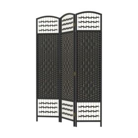 Folding Room Divider Portable Privacy Screen Room Partition (Color: Black)