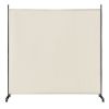 6 Feet Single Panel Rolling Room Divider with Smooth Wheels