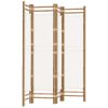 Folding 4-Panel Room Divider 63" Bamboo and Canvas