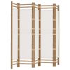Folding 5-Panel Room Divider 78.7" Bamboo and Canvas
