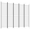 5-Panel Room Divider White 98.4"x78.7" Fabric