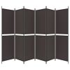 6-Panel Room Divider Brown 118.1"x78.7" Fabric