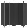 6-Panel Room Divider Black 118.1"x78.7" Fabric